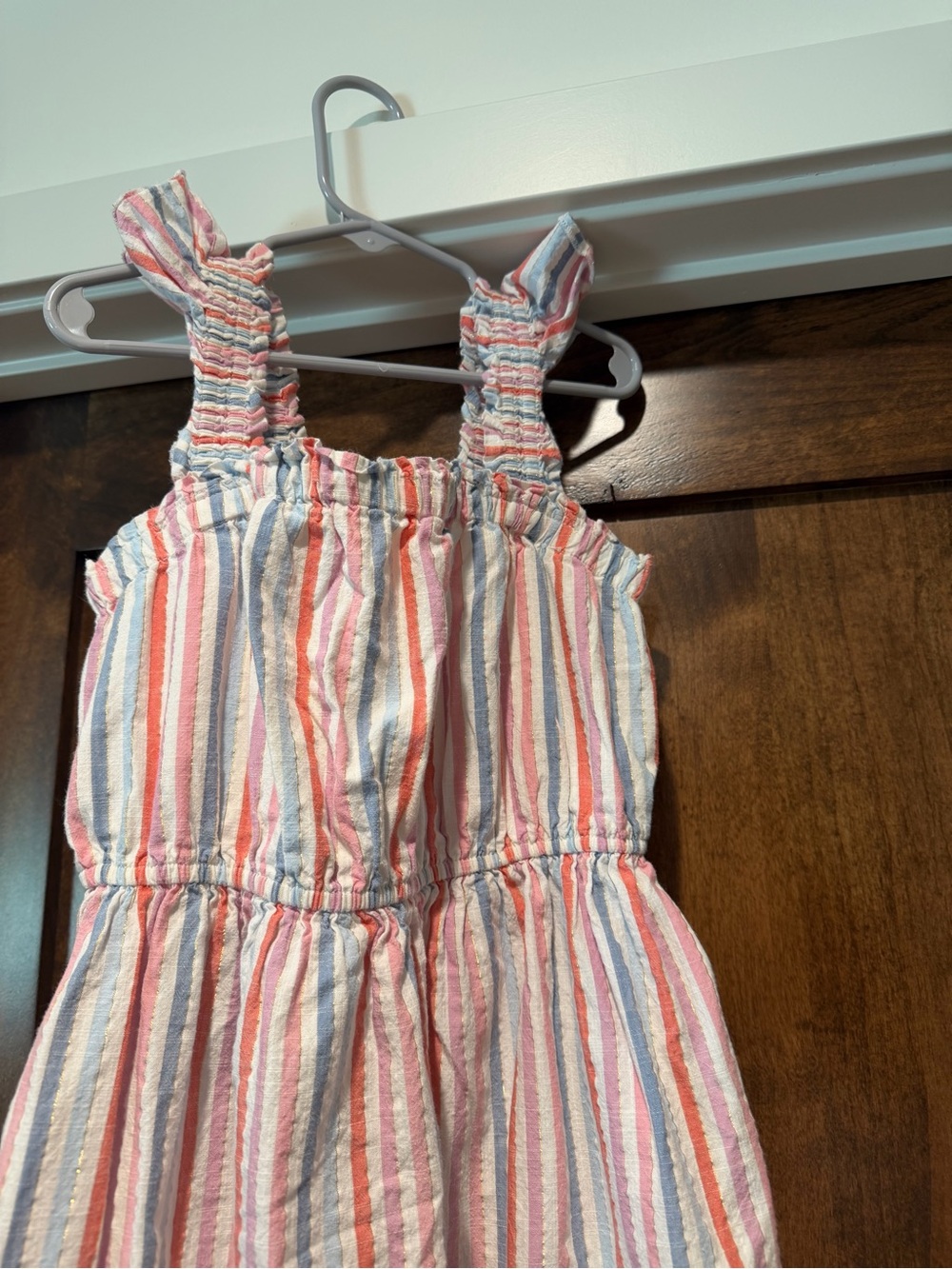 Striped Ruffled Strap Sundress in Pastel Multi Girls 6/7 - Picture 2 of 4